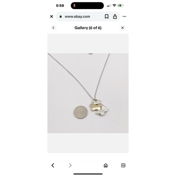 Brighton Wonderwing Butterfly Silver Brushed Gold Tone Pendant Necklace - Picture 6 of 8